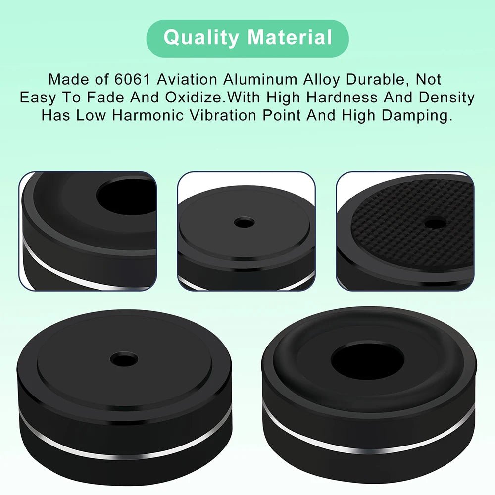 Equipment Feet 4 Pieces 40x15mm Speaker Isolation Feet Aluminum Feet With Non-Slip Rubber Rings,Suitable for Audio,Speakers