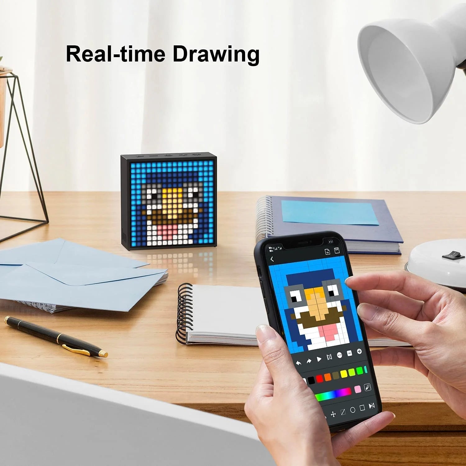 Divoom Timebox Evo Bluetooth Speaker with Clock, Alarm & Programmable LED Pixel Art Display – Unique Gift