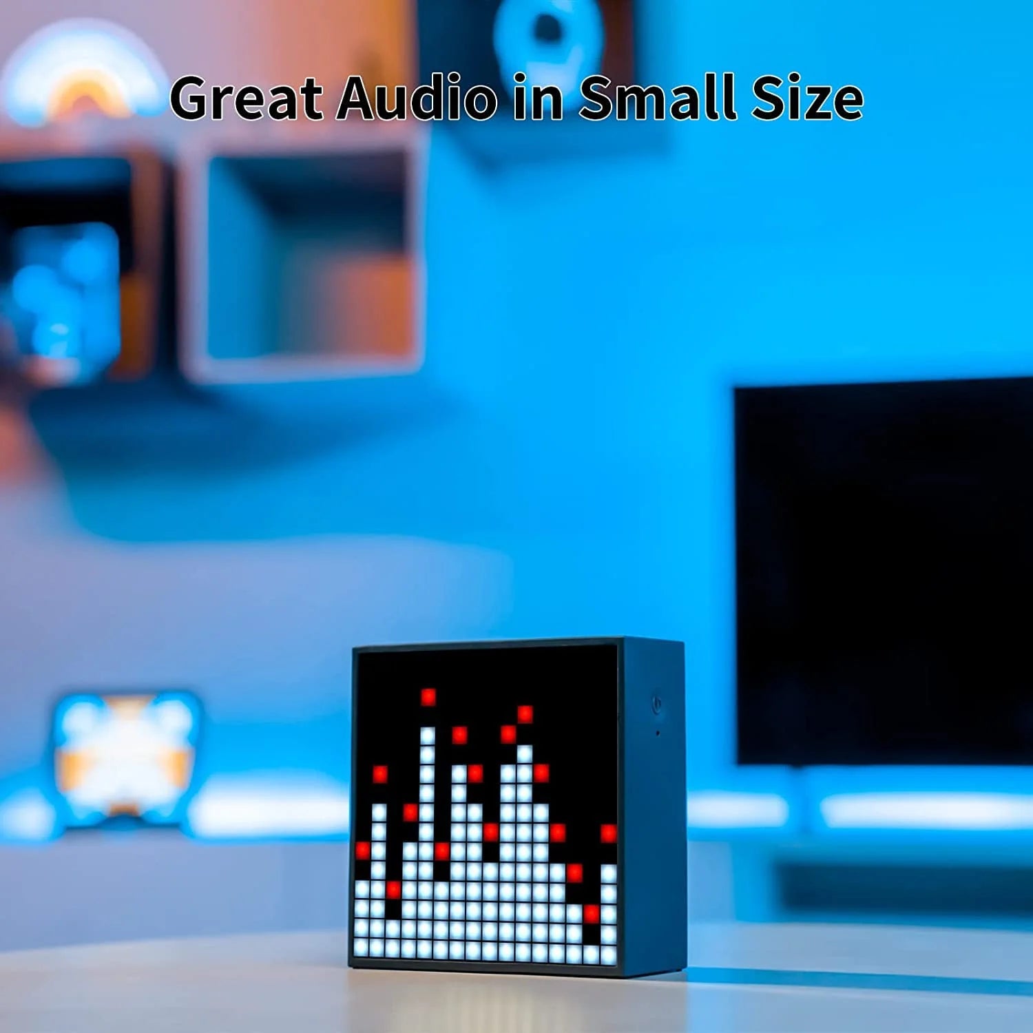 Divoom Timebox Evo Bluetooth Speaker with Clock, Alarm & Programmable LED Pixel Art Display – Unique Gift