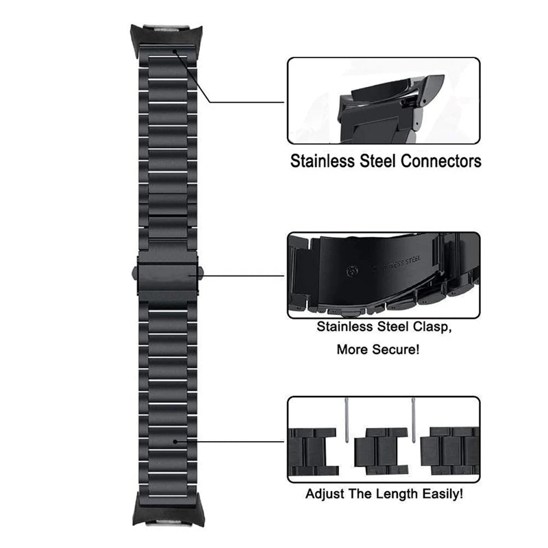 Stainless Steel Band for Samsung Gear S2 - Metal Strap with Connectors for SM-R720 Smartwatch - Shoplyi