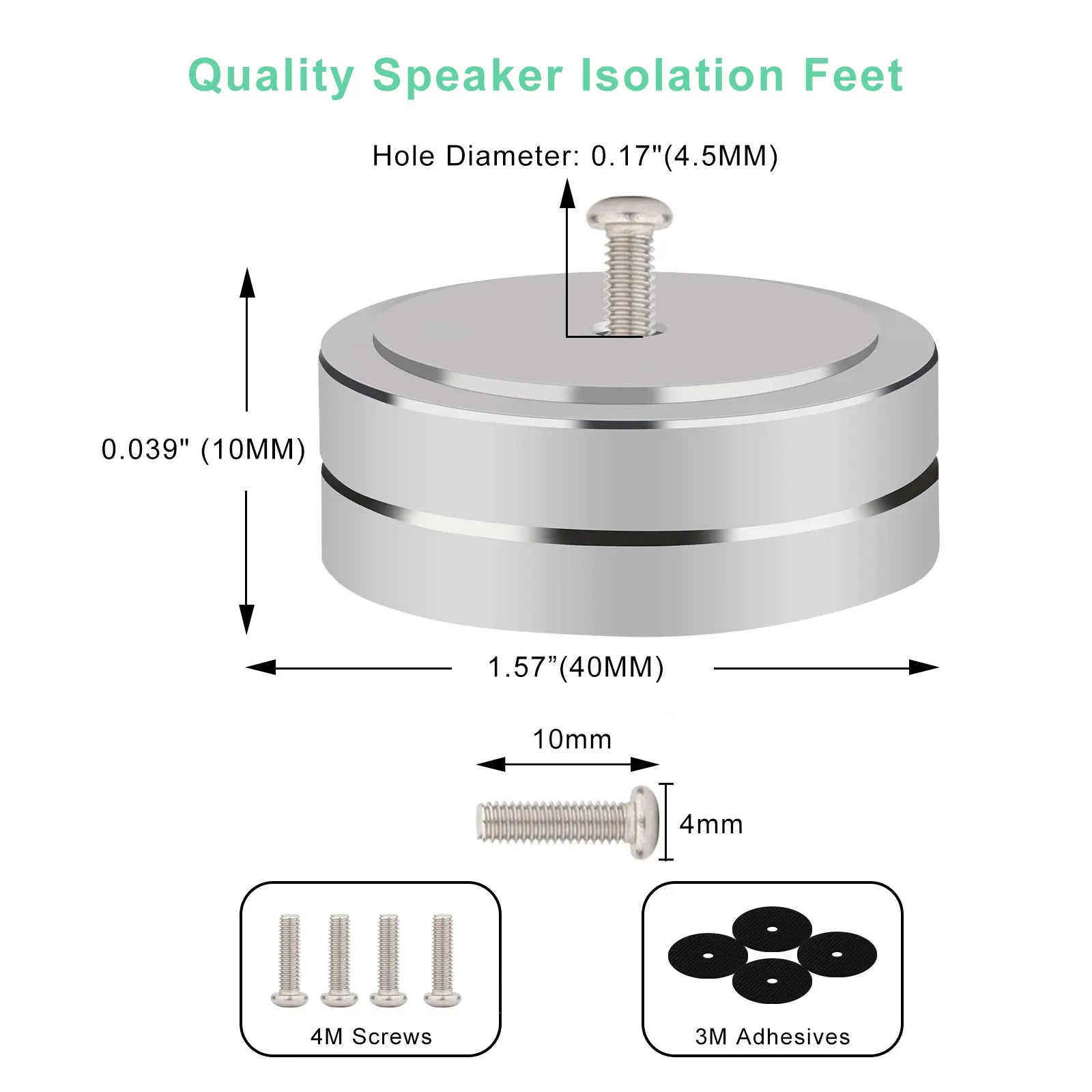 4Pcs SP4010 HiFi AMP Speaker Isolation Feet Pads for Turntable & Audio Equipment