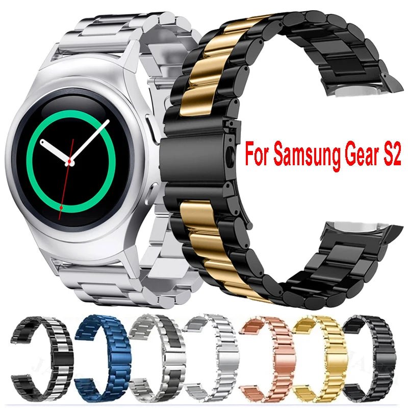 Stainless Steel Band for Samsung Gear S2 - Metal Strap with Connectors for SM-R720 Smartwatch - Shoplyi